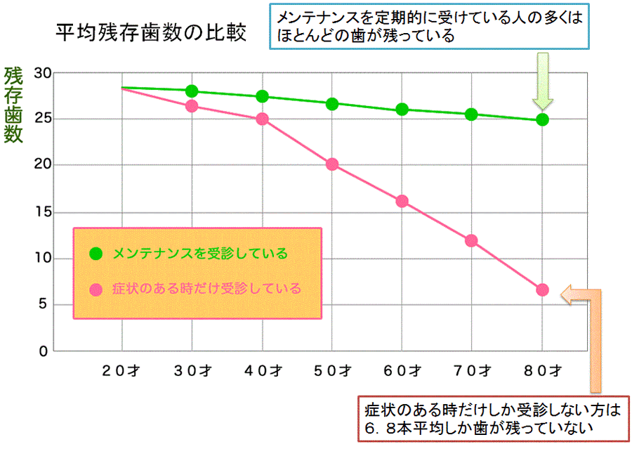 国民の平均残存歯数