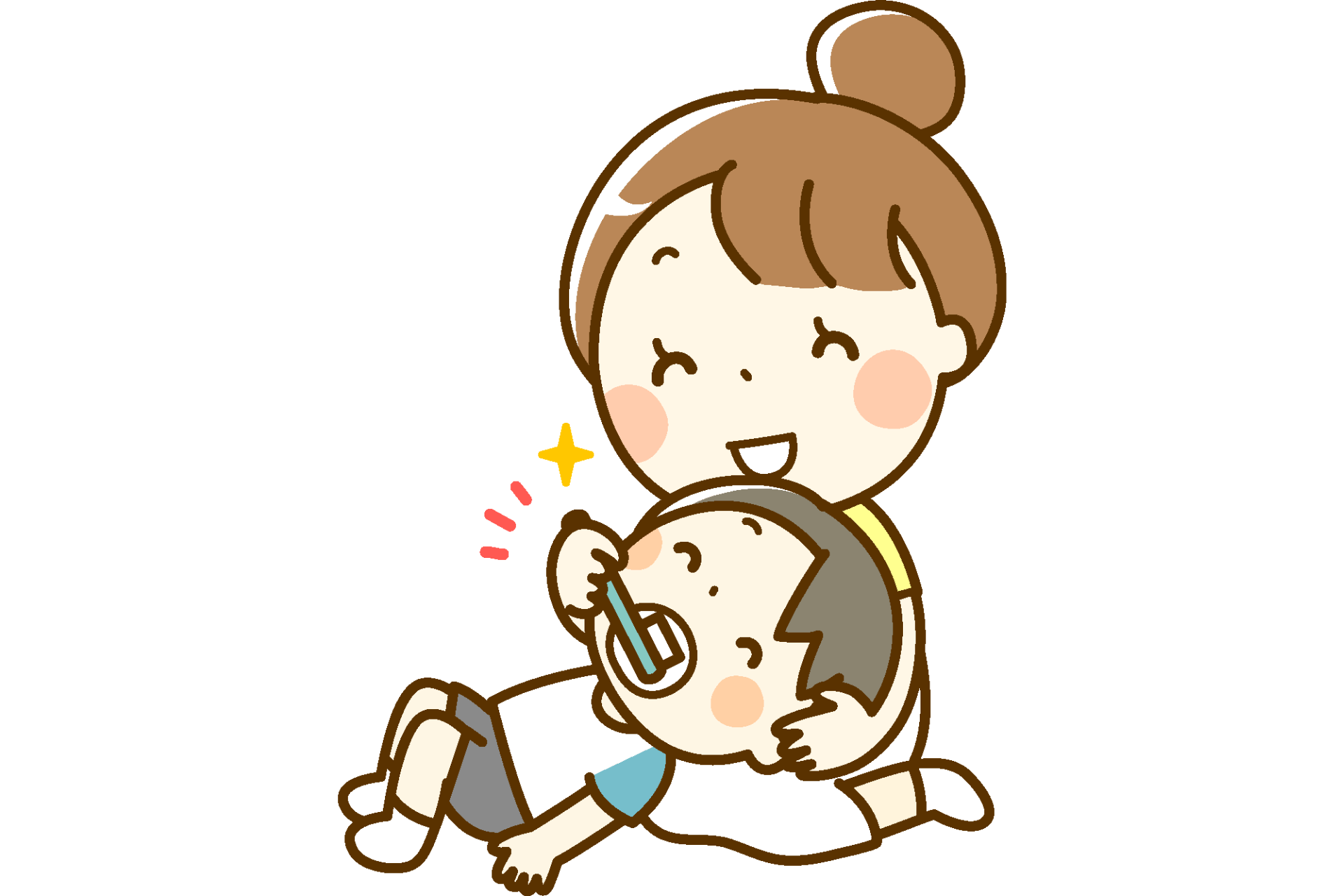 寝かせ磨きを正しく行う