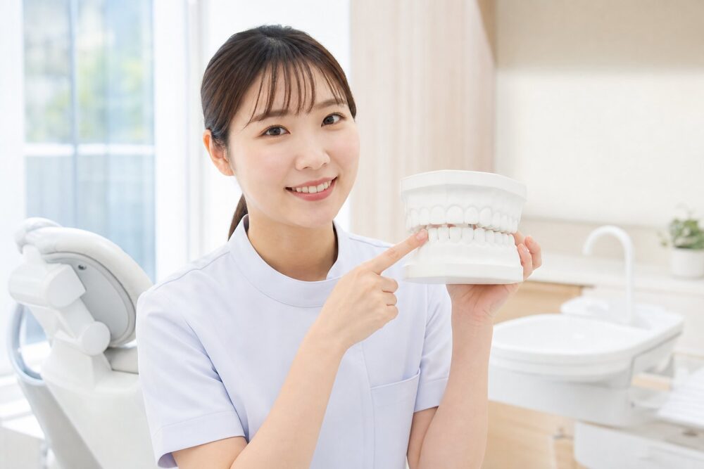 歯の側面に沿わせて上下にこすり上げる