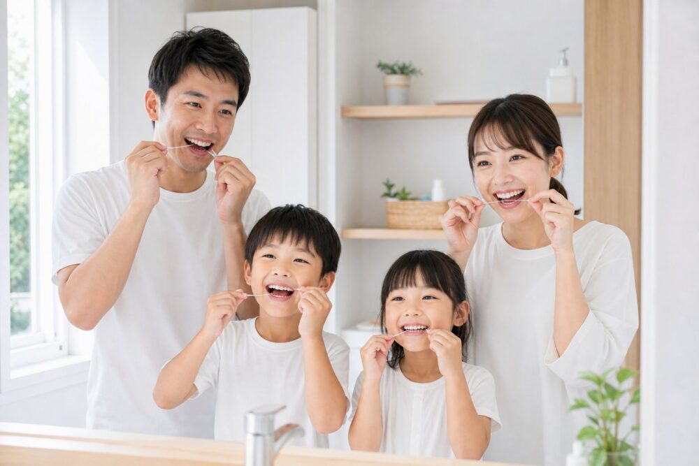 まとめフロスの使い方を覚えて家族の歯を虫歯から守ろう