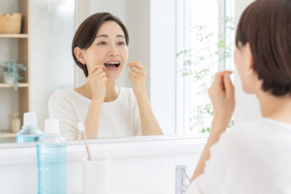 歯磨きとフロスで汚れを落としてから使う