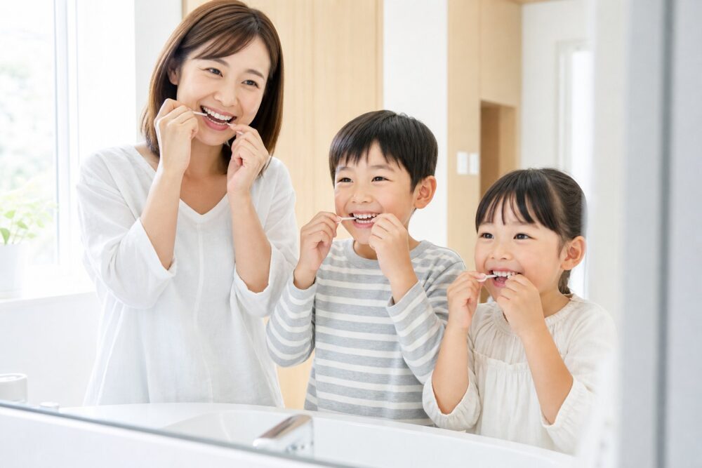 まとめフロスは1日1回でいい夜の習慣にして家族の歯を守ろう