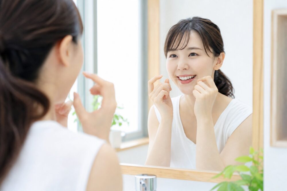 すき間が狭く歯ぐきが健康な人はフロス