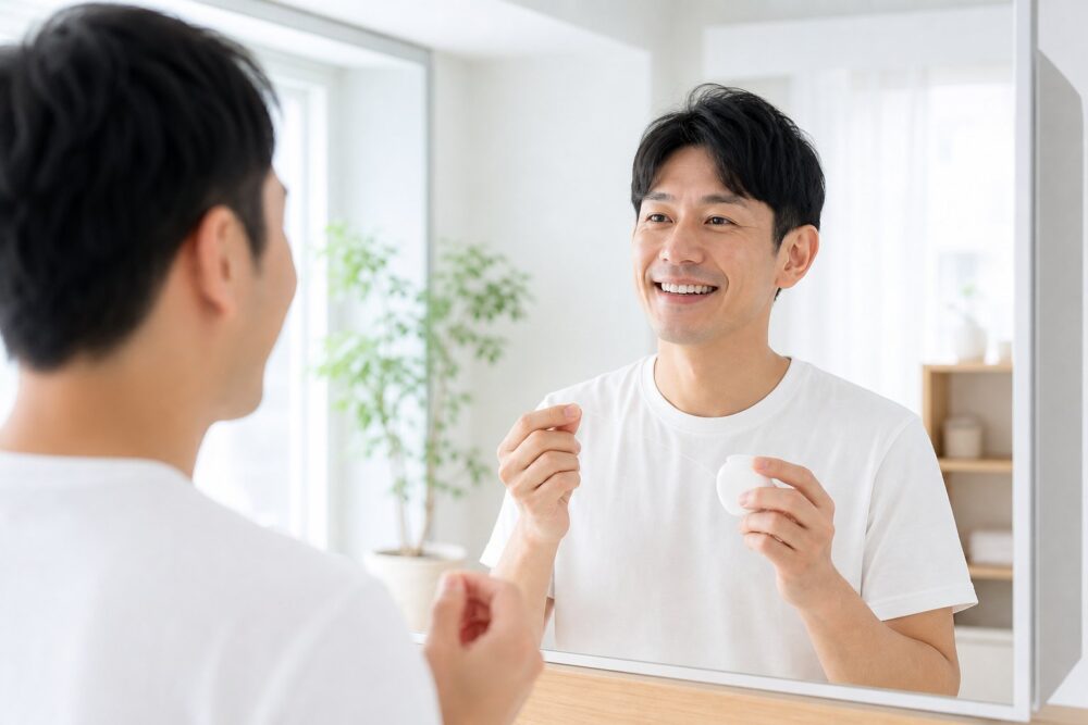 フロスは意味ないは誤解で正しく使えば歯垢の除去率は8割まで上がる