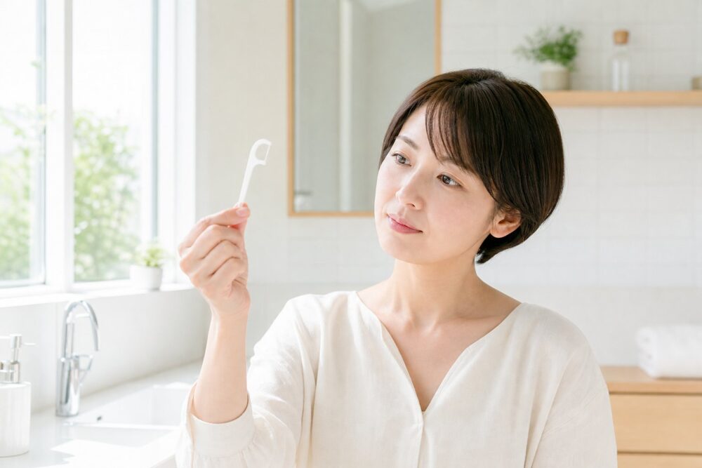 フロスや歯間ブラシで歯ブラシが届かない汚れを落とす