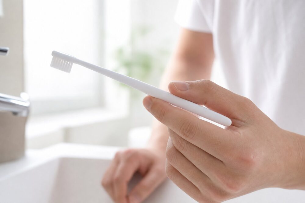 力を入れすぎると歯ぐきが下がり知覚過敏につながる